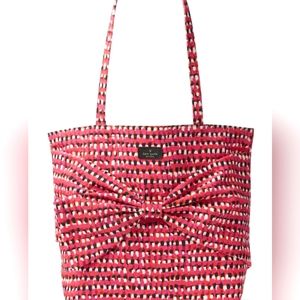 Kate Spade pink pattern canvas tote new without tags